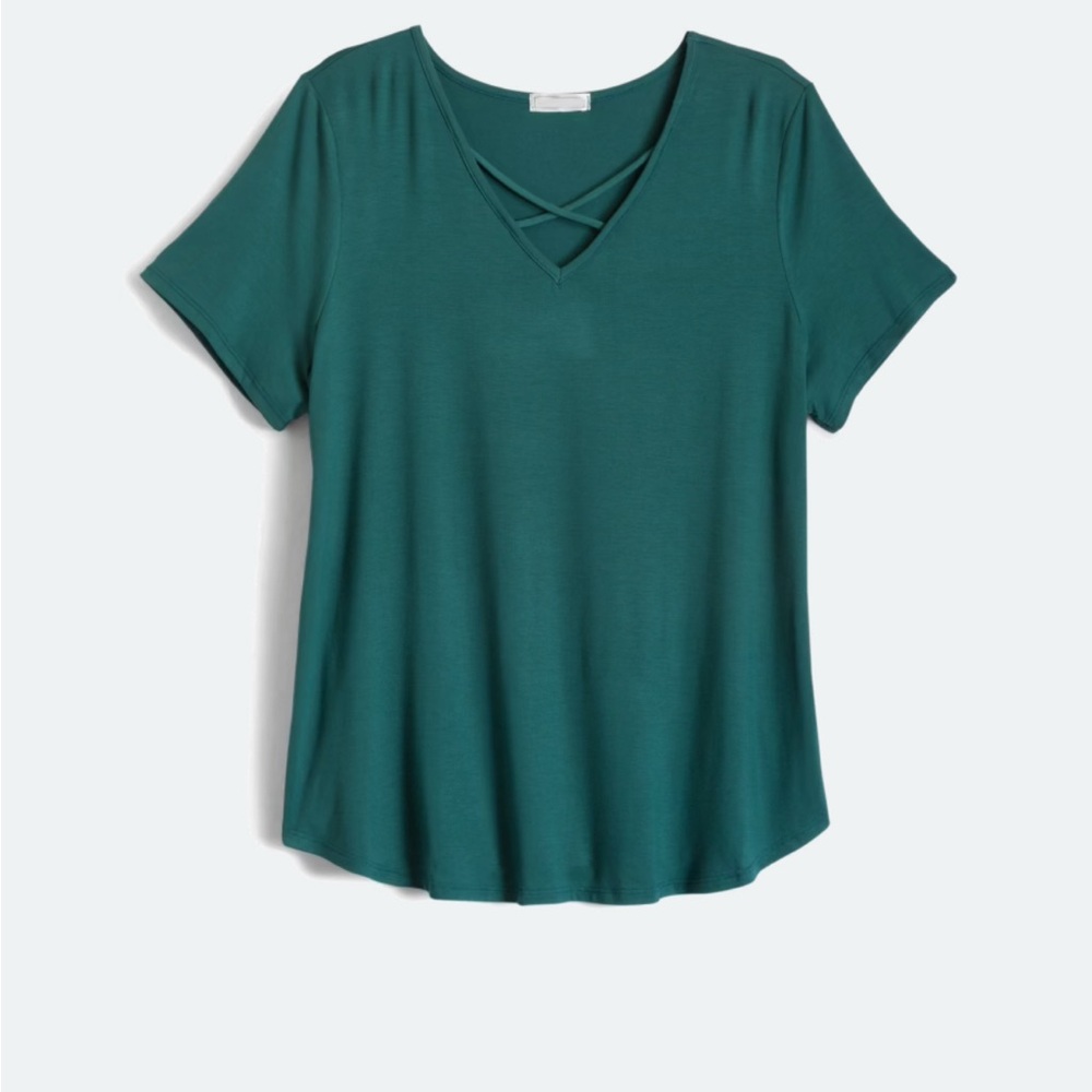 Teal V-Neck Women's Top